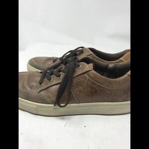ECCO Shoes Mens Size 20 Sneaker Brown Leather Lace Up Low Top Comfort Round